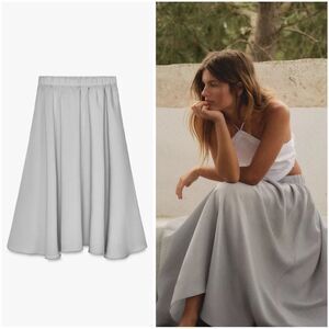 ZARA VOLUMINOUS FLOWING MIDI SKIRT